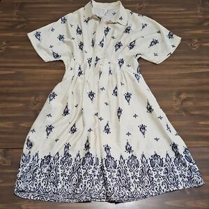 Glam Cream and Navy Casual Dress